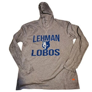 Lehman Lobos School Gray Hoodie Lightweight Small Long Sleeve Sports New